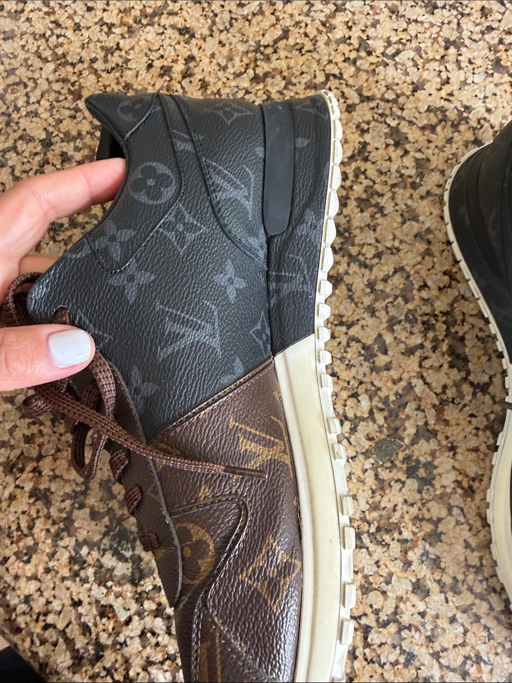 Louis Vuitton Brown & White Monogram Low-Top Sneakers - Picture 6 of 8